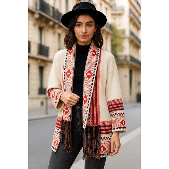 Max Sport Eyelash Fringe Open Cardigan Sweater - Picture 1 of 7